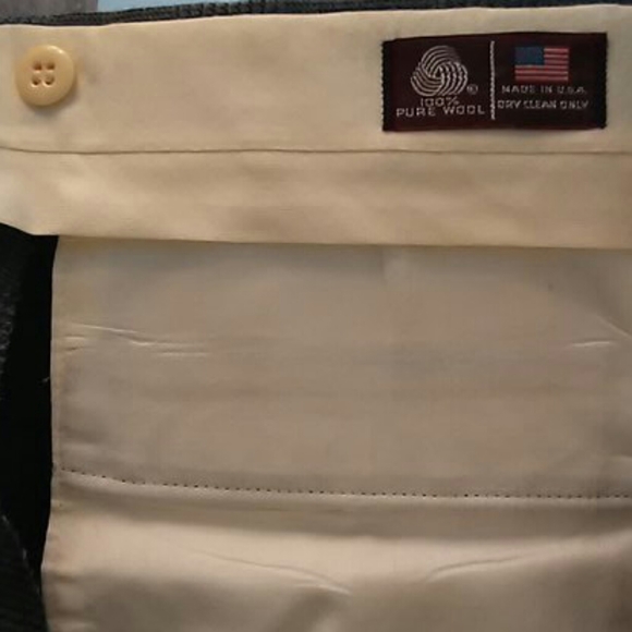 John Alexander Gray Glen Check Wool Pants 36-29 (Made in USA) - Picture 7 of 9